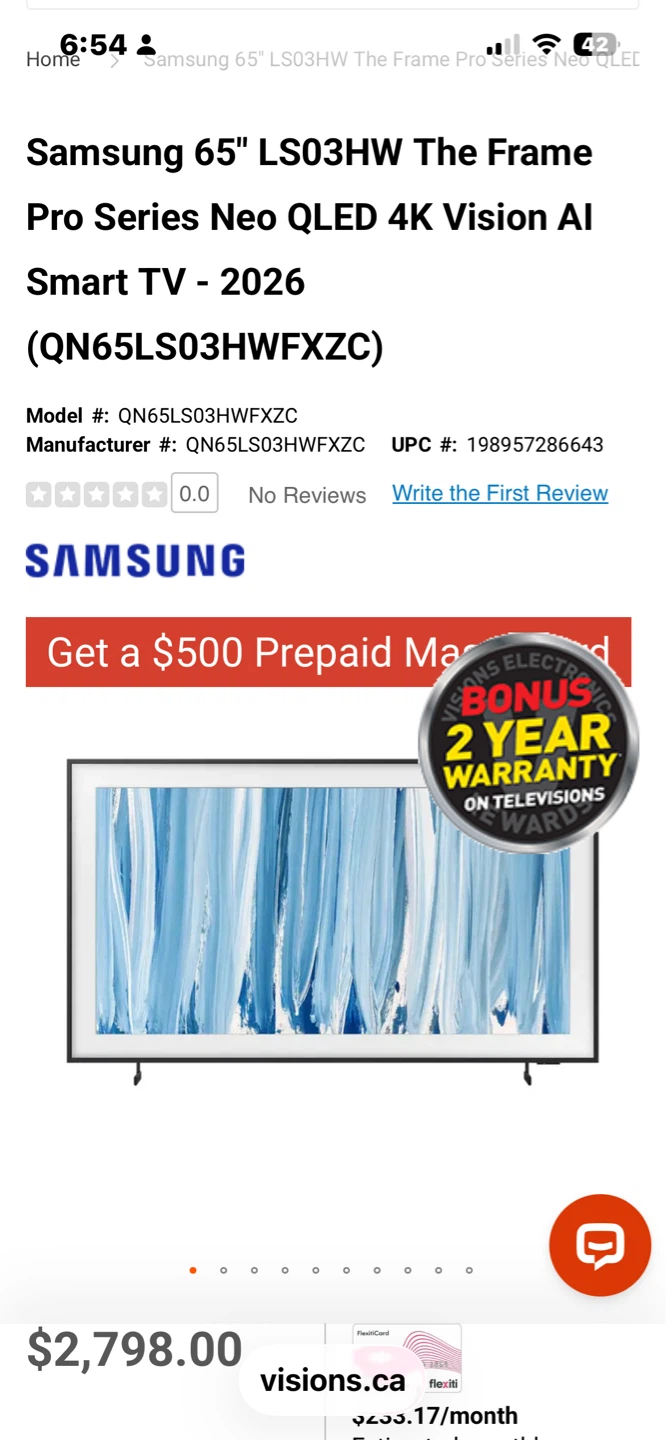 Samsung 65" The Frame Pro Series Neo QLED 4K TV - photo 5