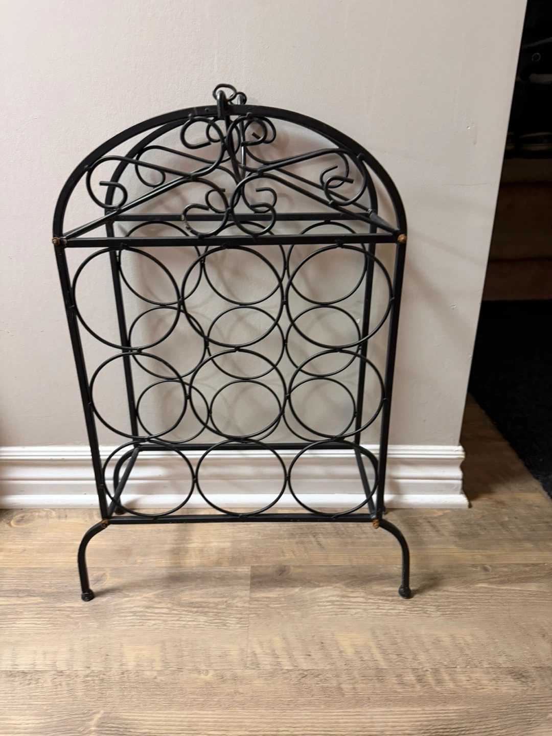 Black Metal Wine Rack