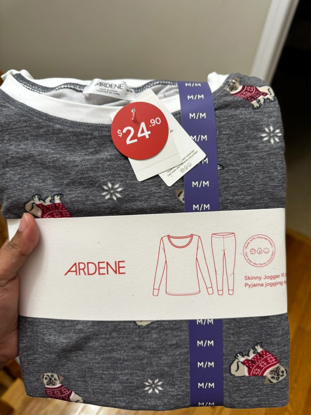 Ardene Women's Skinny Jogger Pyjama Set - Pug Print - Medium - photo 2