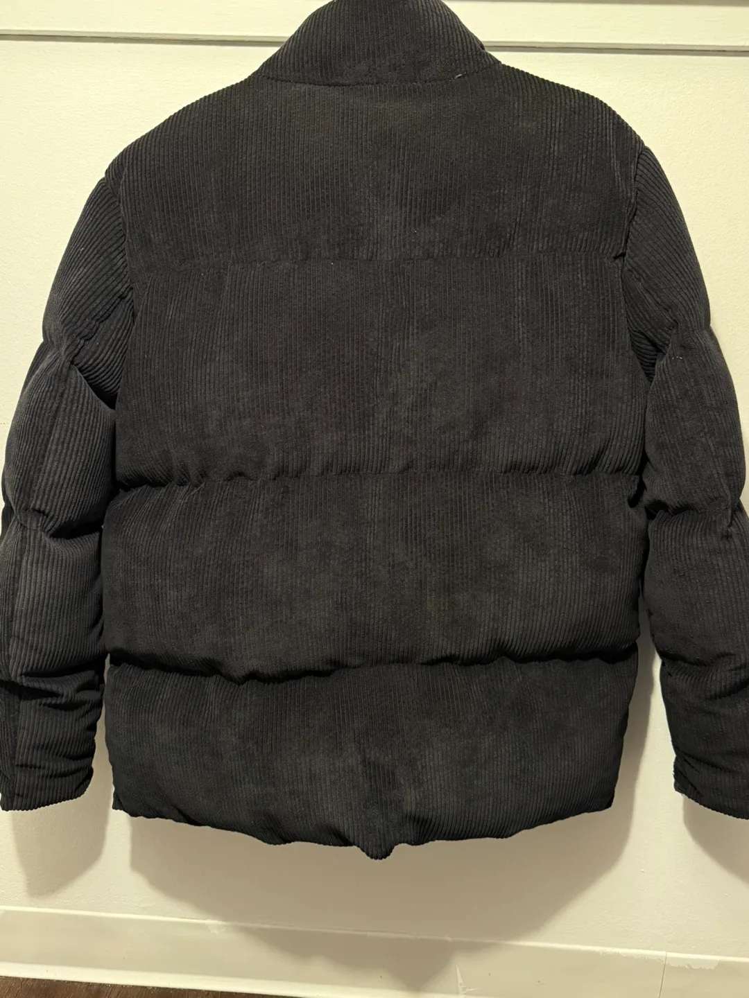 Black Corduroy Puffer Jacket (Size L) – $10 Quick Sell - photo 3