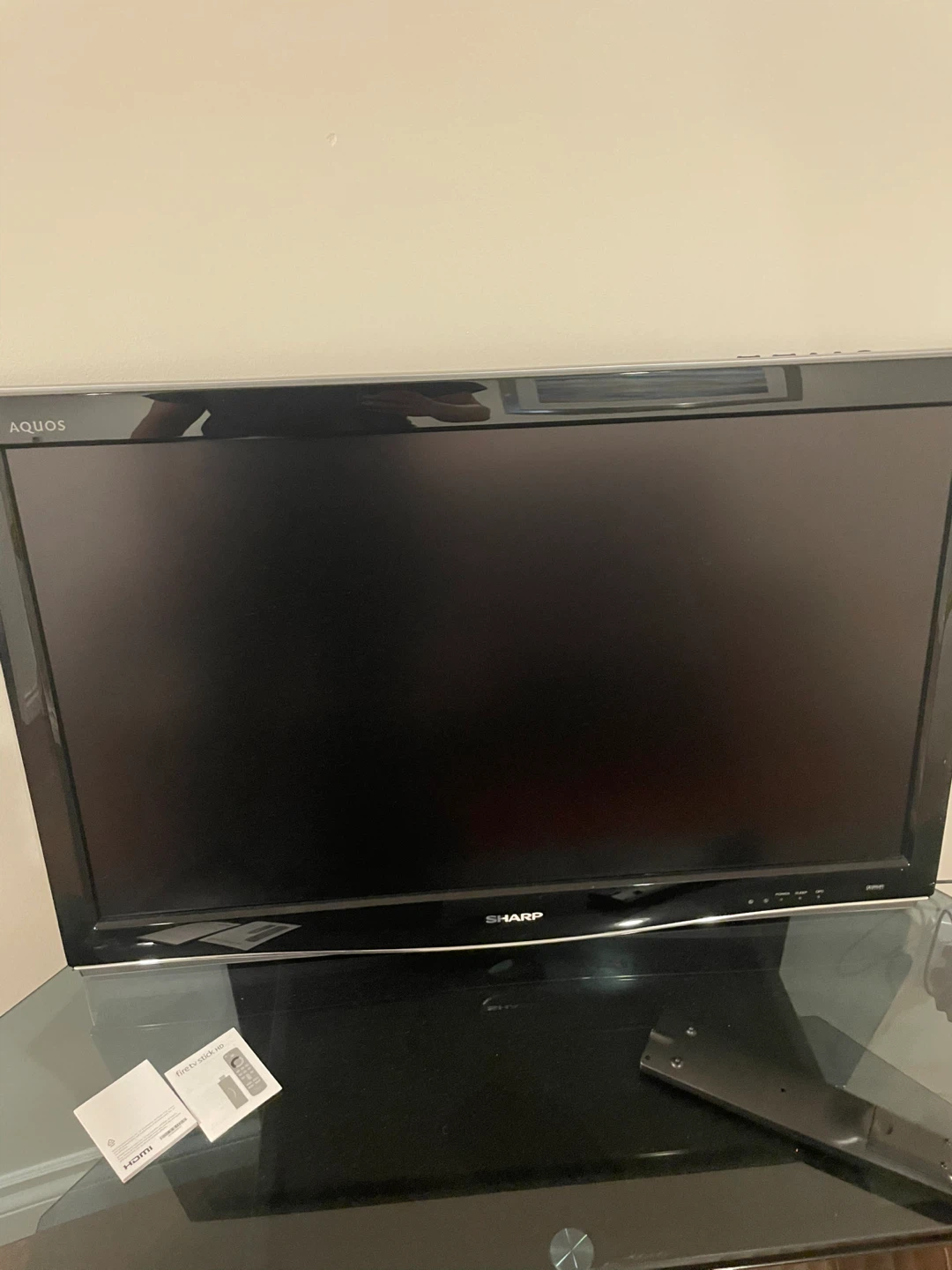 TV + TV Stand with glass top