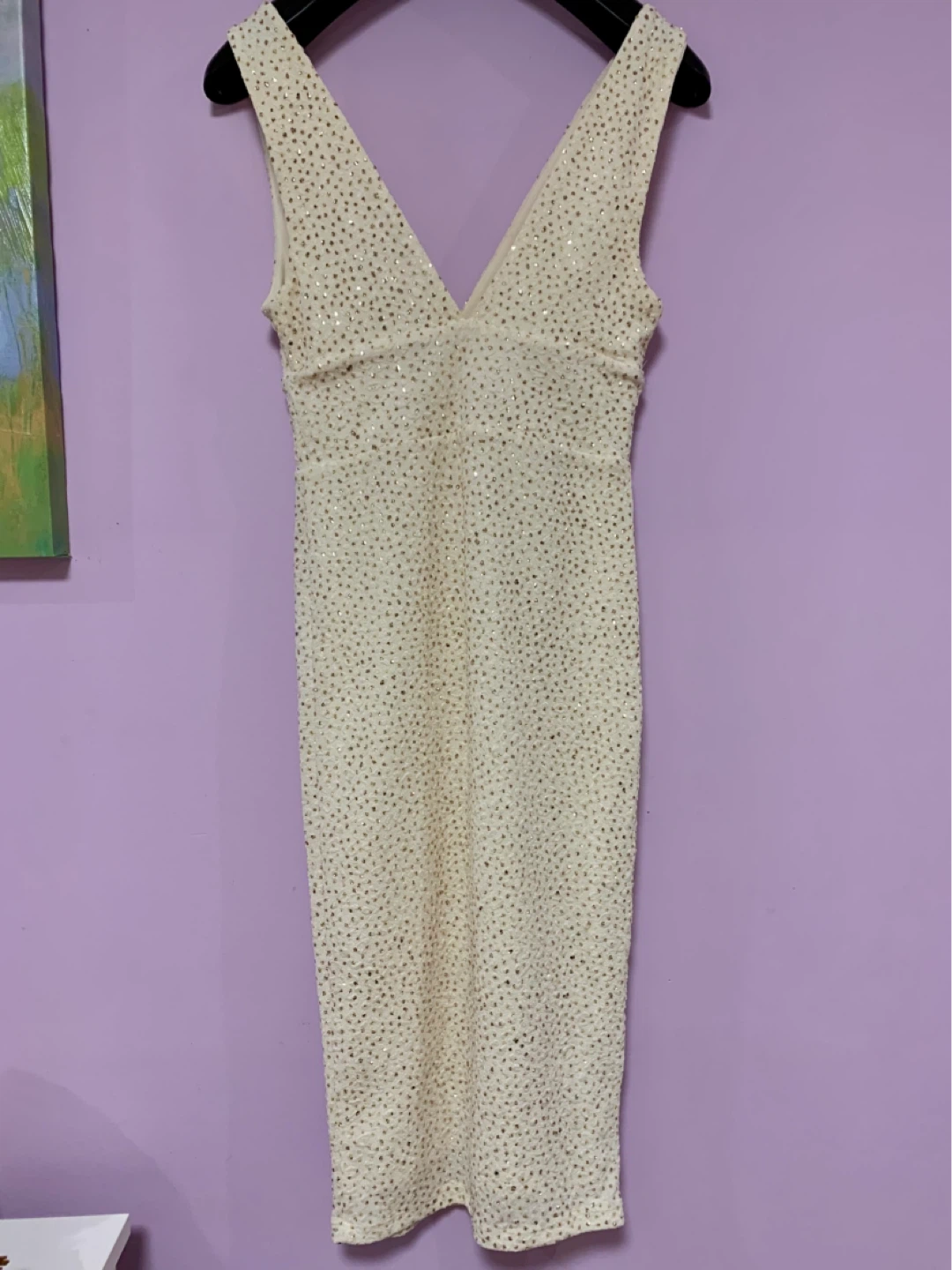 Sparkly V-Neck Cocktail Dress - photo 2