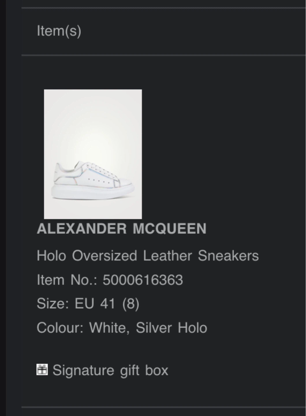 Alexander McQueen Holo Oversized Leather Sneakers - EU 41 - photo 4