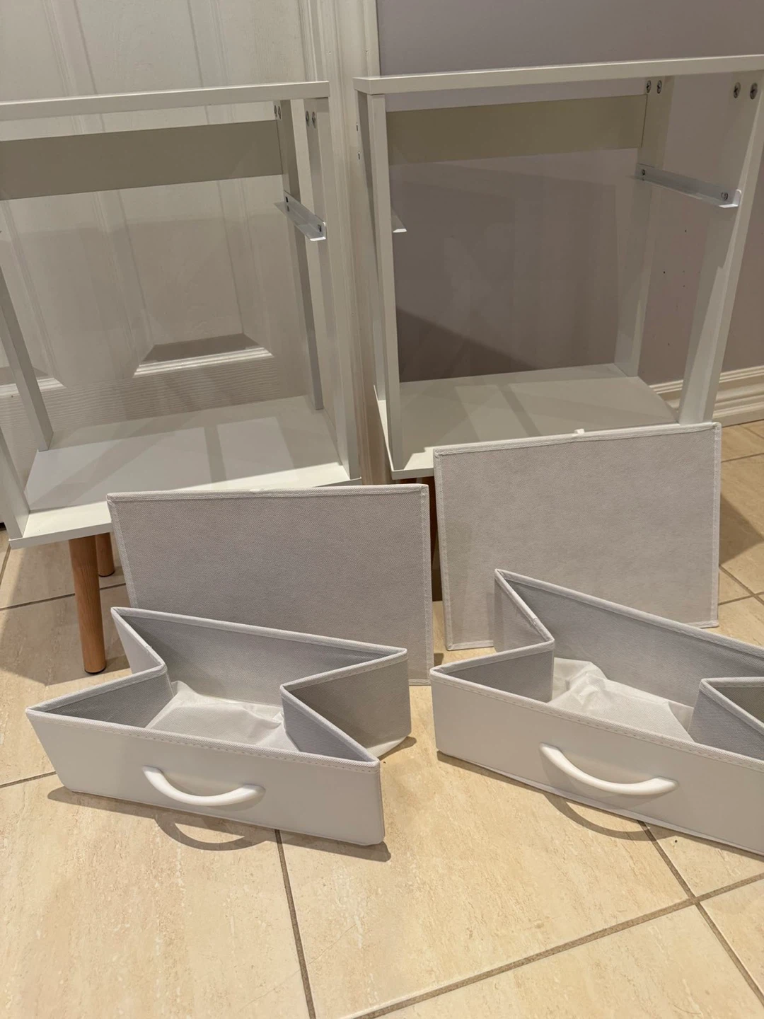 White Nightstand Side Table with Drawer - photo 4