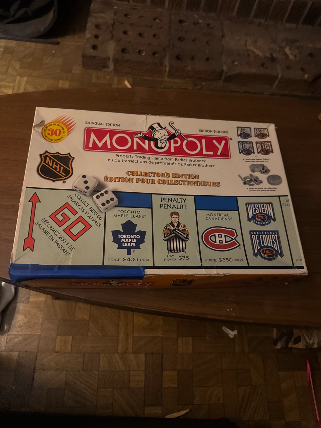 Monopoly NHL Collector's Edition Bilingual Board Game