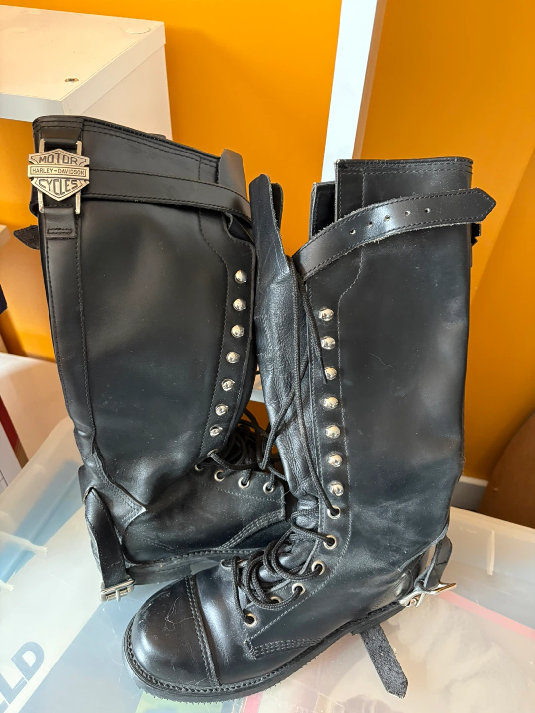 Harley-Davidson Black Leather Motorcycle Boots