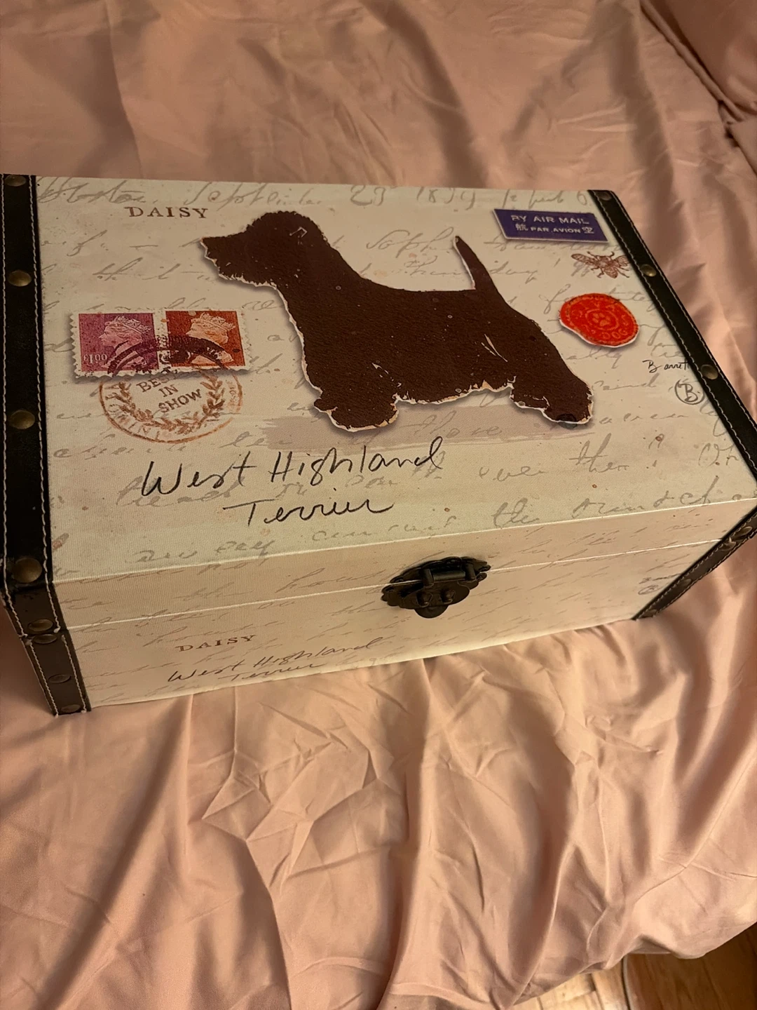 Decorative Storage Box with West Highland Terrier Design
