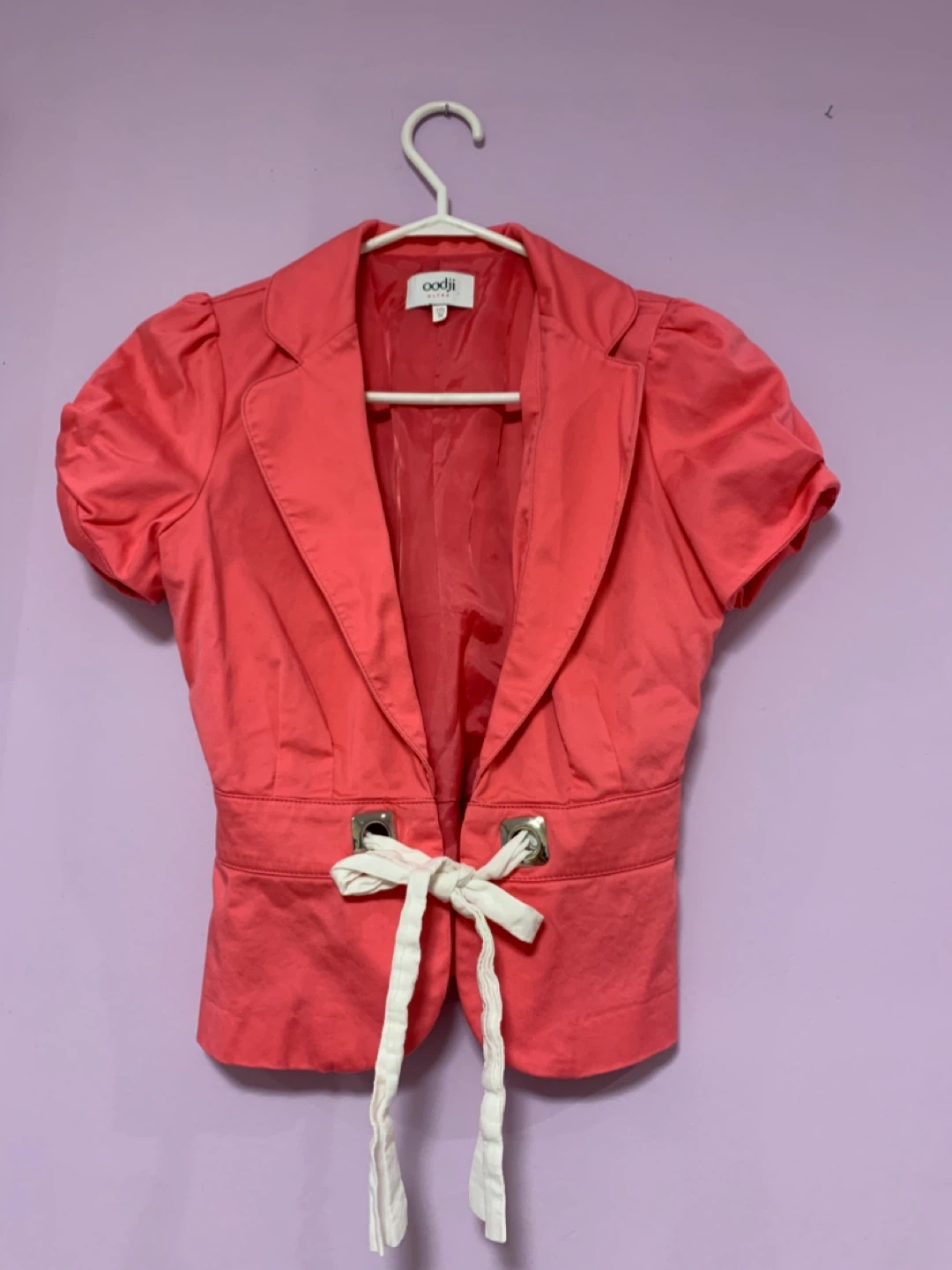 Oodji Pink Puff Sleeve Blazer Size XS