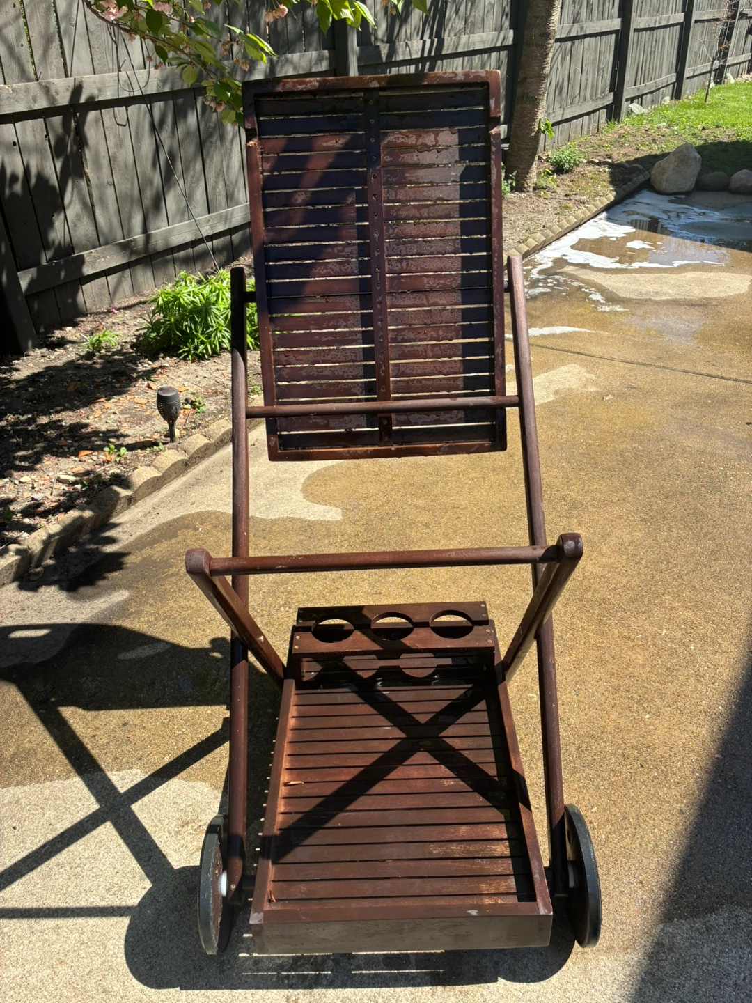 Wooden Serving Cart with Drink Holders - photo 2