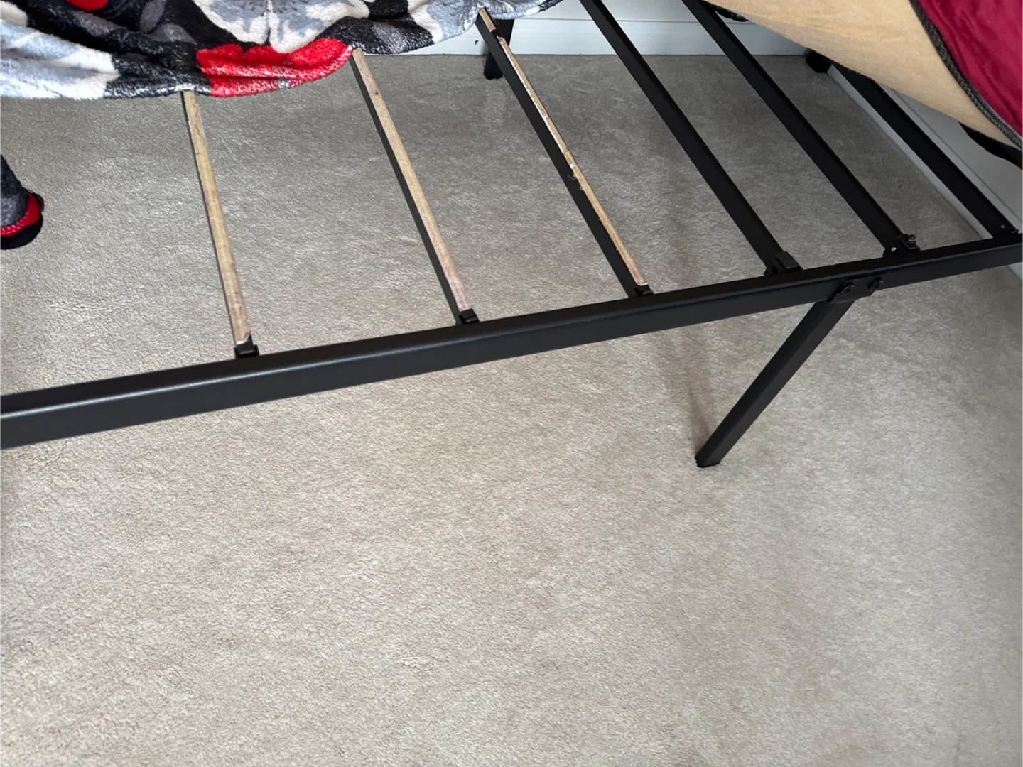 Black Metal Twin Bed Frame and mattress - photo 3