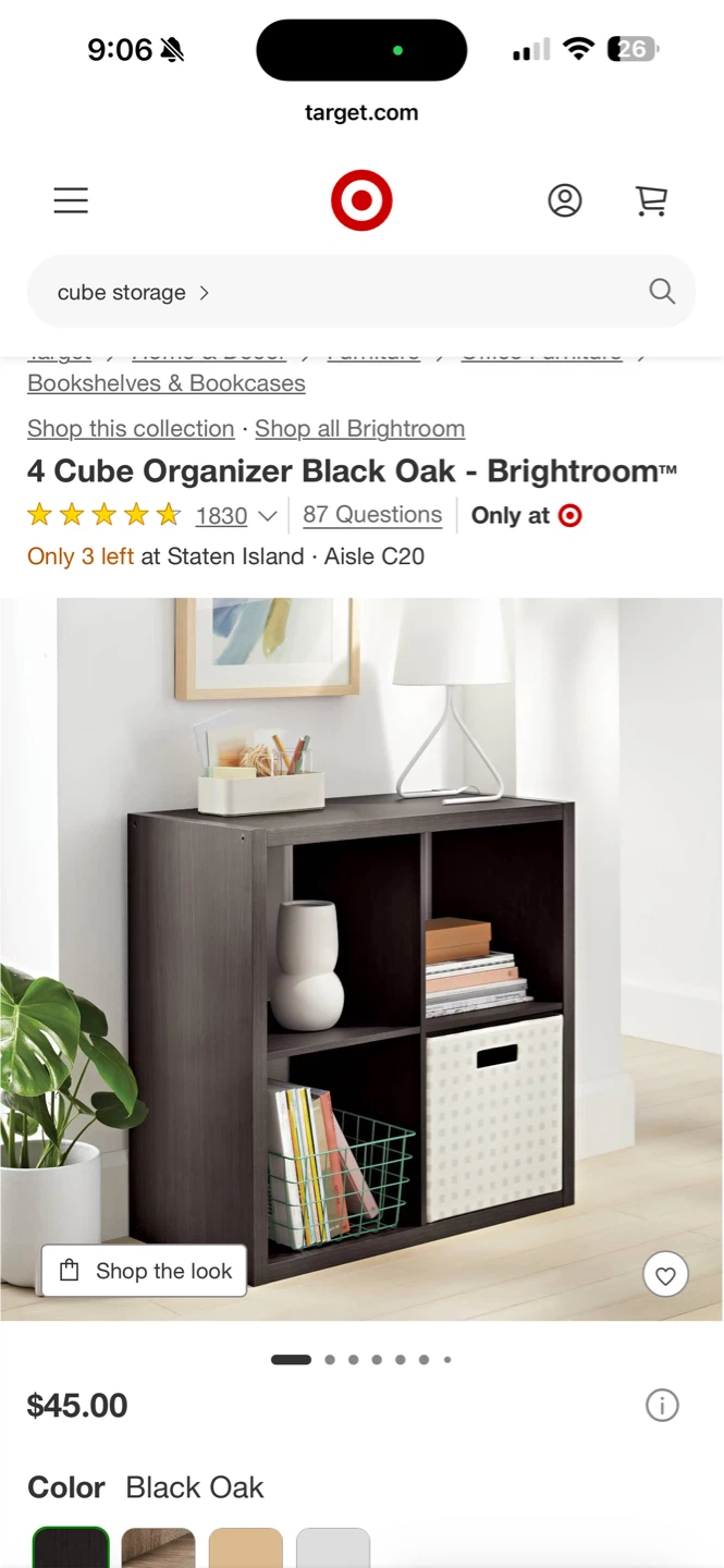 Brightroom 4 Cube Organizer - Black Oak - photo 2