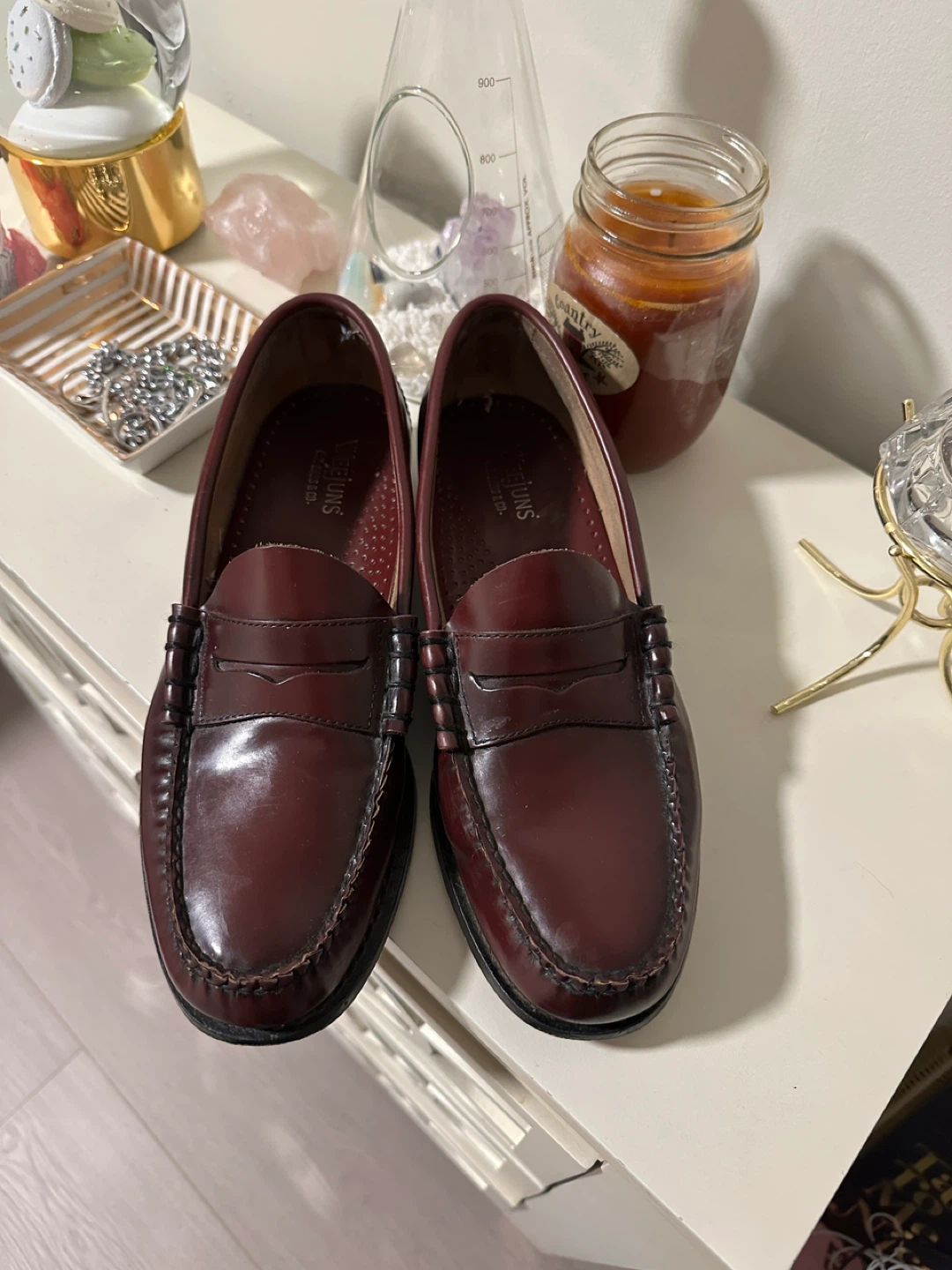 Weejuns Bass Penny Loafers Burgundy Leather Shoes