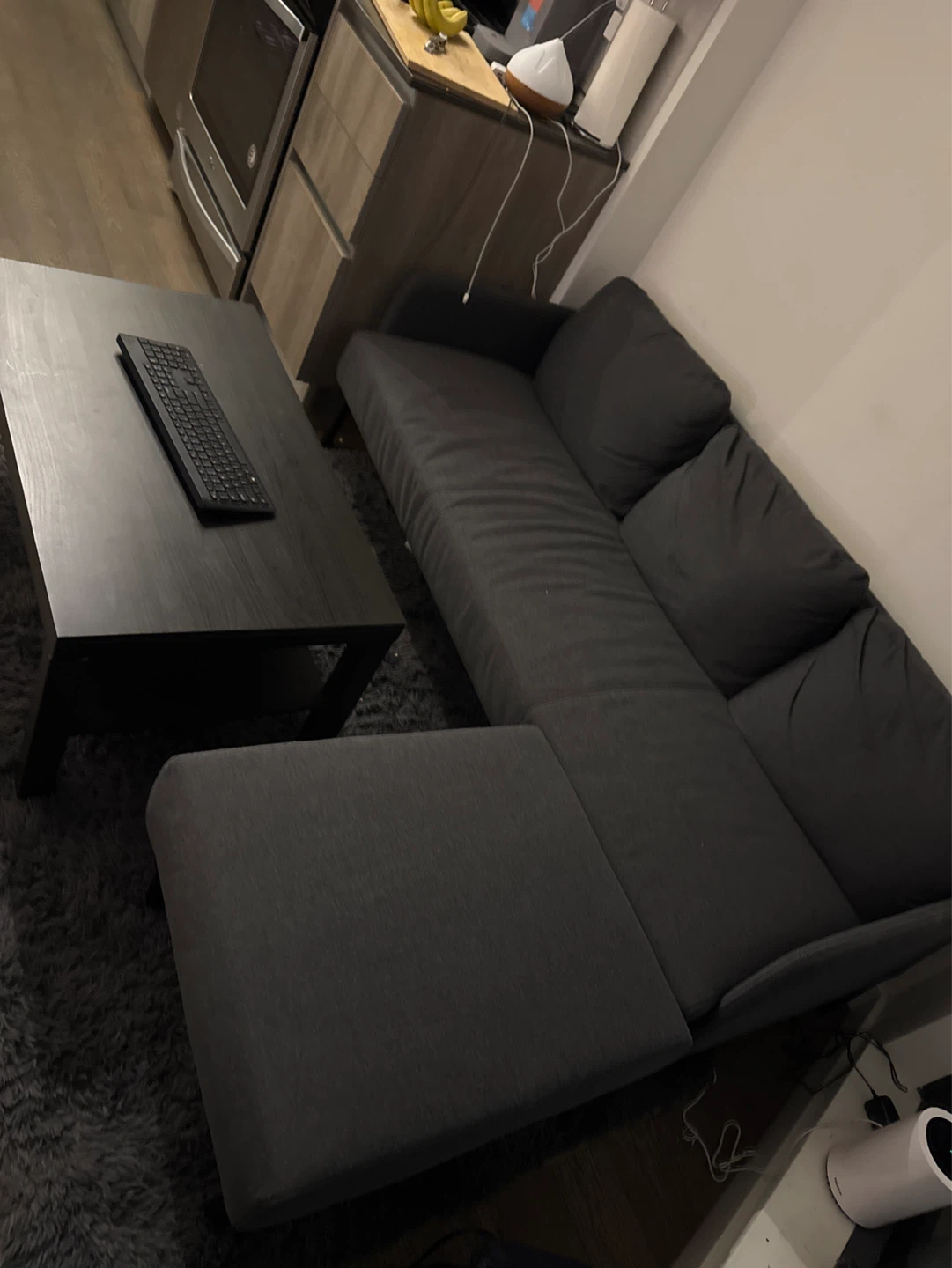 IKEA GLOSTAD Loveseat with chaise, Knisa dark gray - photo 2