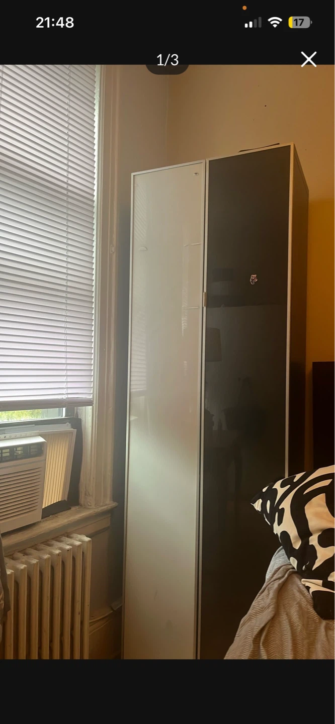 Two Door Wardrobe - Black and White
