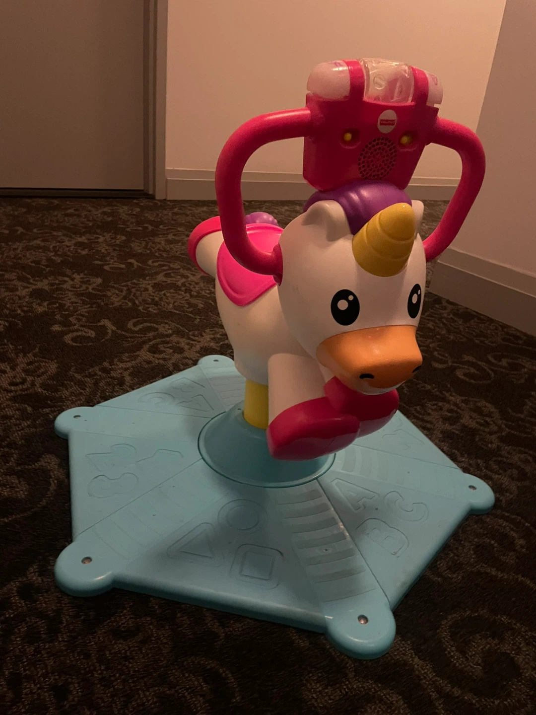 Fisher-Price Bounce and Spin Unicorn Stationary Ride-On Toy - photo 2