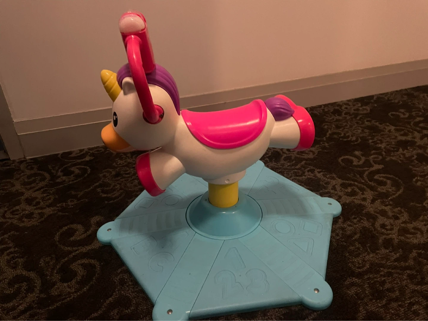 Fisher-Price Bounce and Spin Unicorn Stationary Ride-On Toy - photo 3