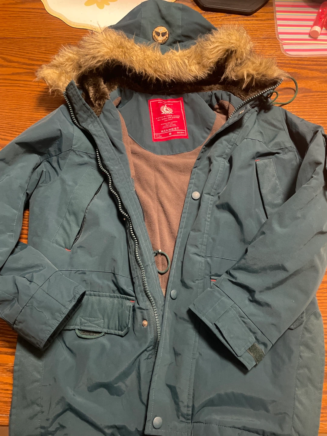 WANWEST Winterwear Parka Jacket - Teal - Size S