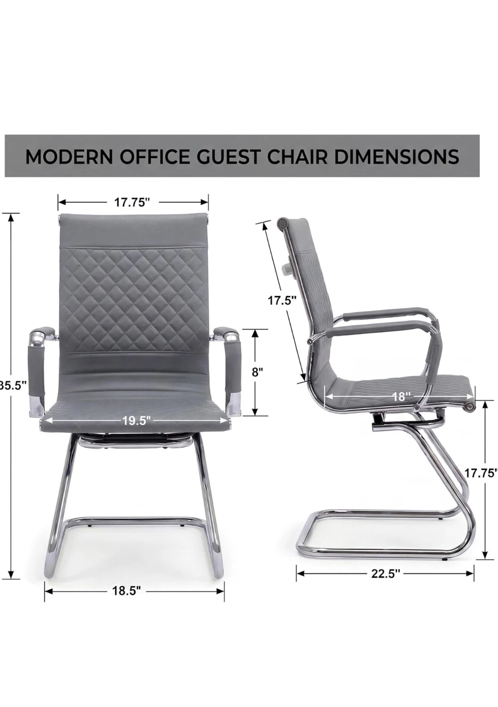 Modern Office Guest Chair - Grey