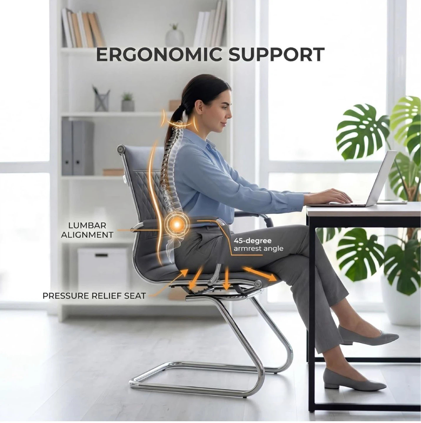Modern Office Guest Chair - Grey - photo 2