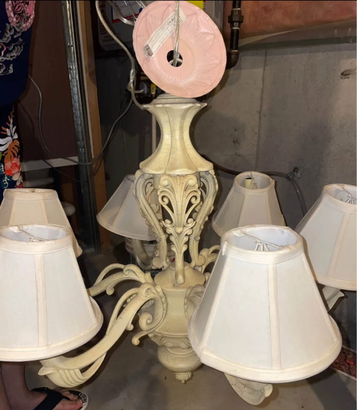 Cream Chandelier with 5 Shades