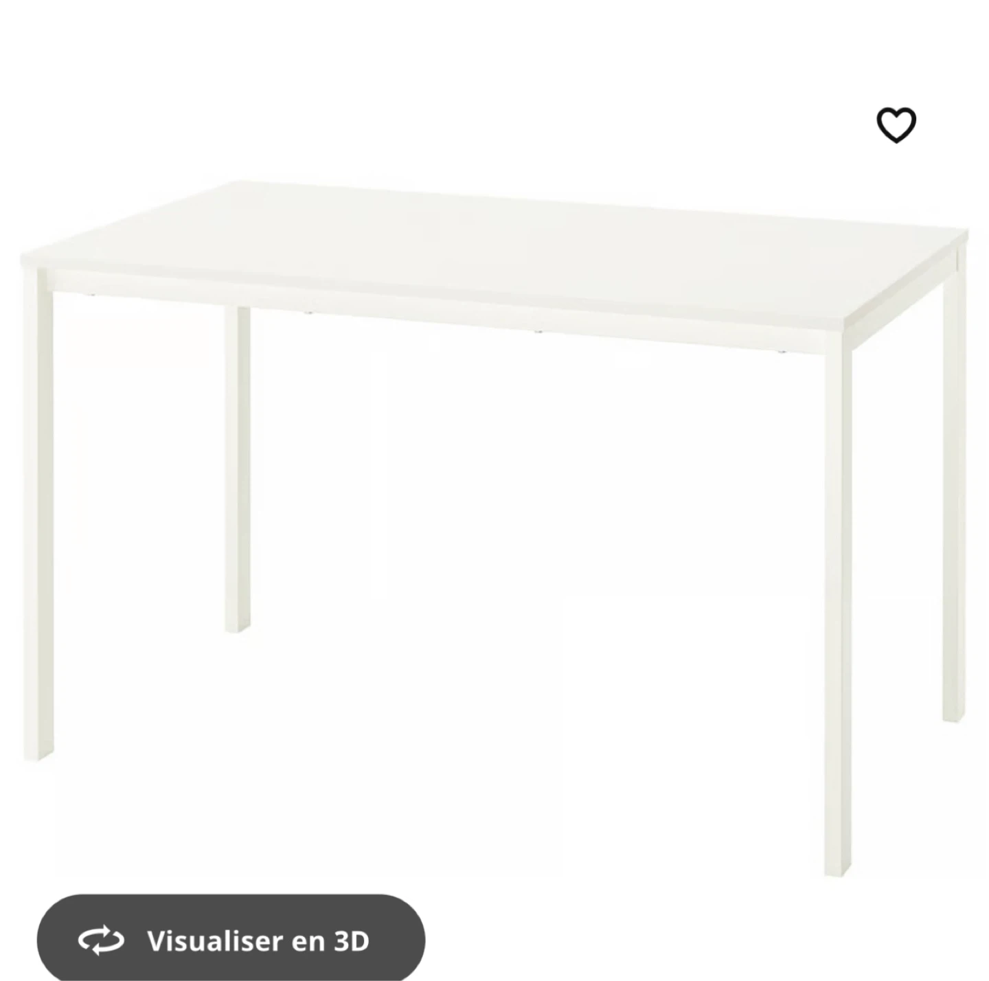 Table à manger blanche 125 cm