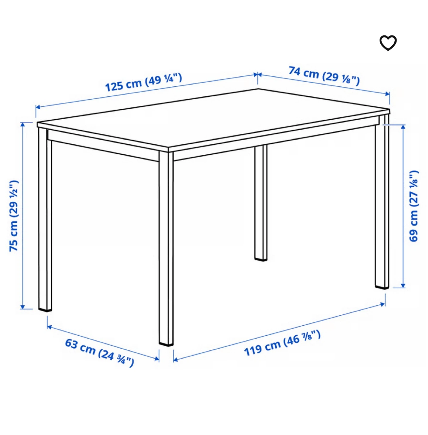Table à manger blanche 125 cm - photo 3