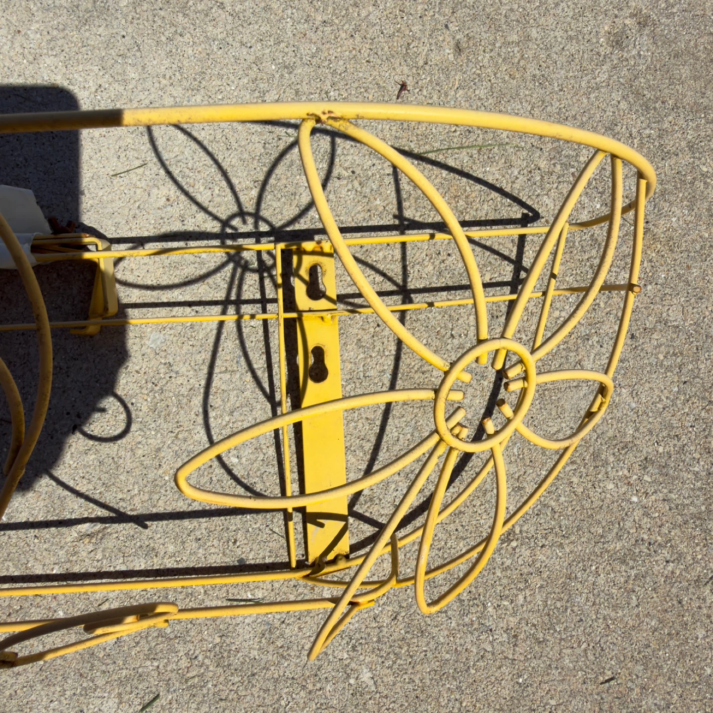 Yellow Metal Wire Flower Basket for Wall Mount - photo 3