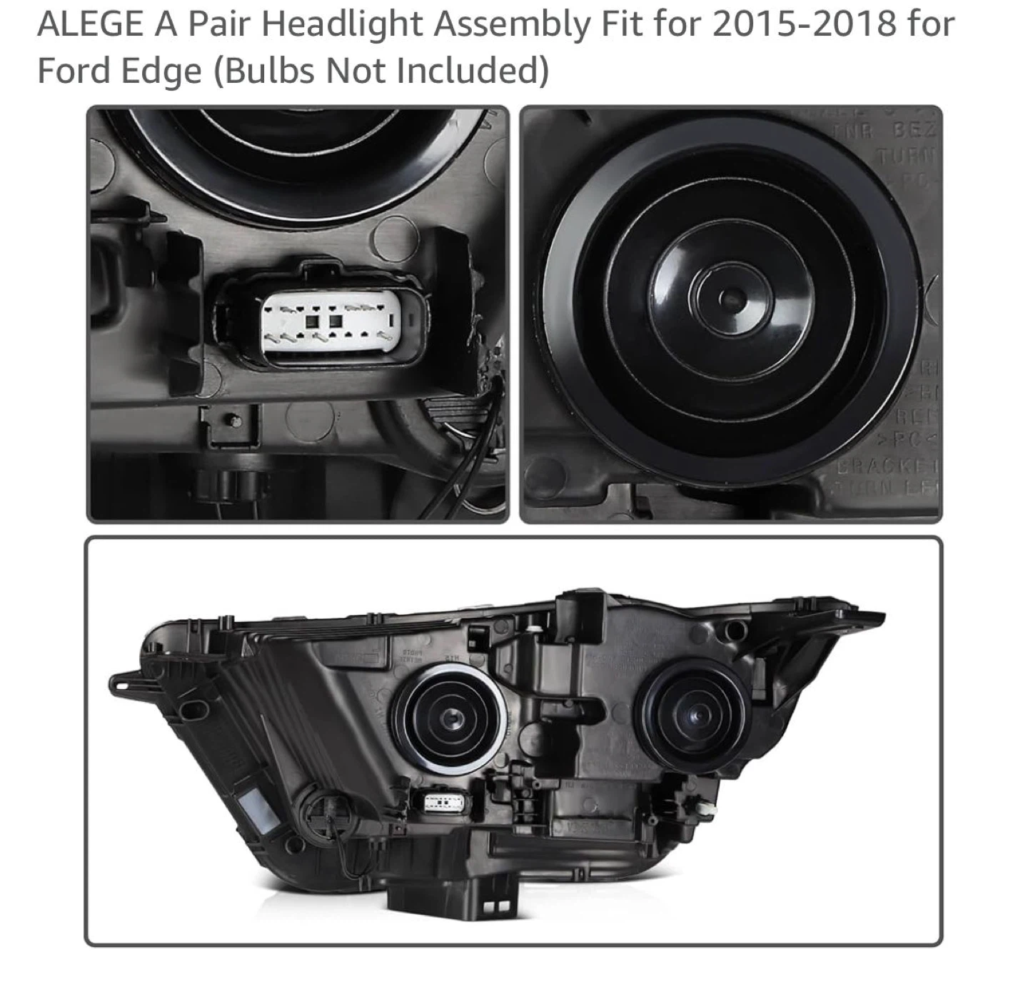 ALEGE A Pair Headlight Assembly for 2015-2018 Ford Edge - photo 3