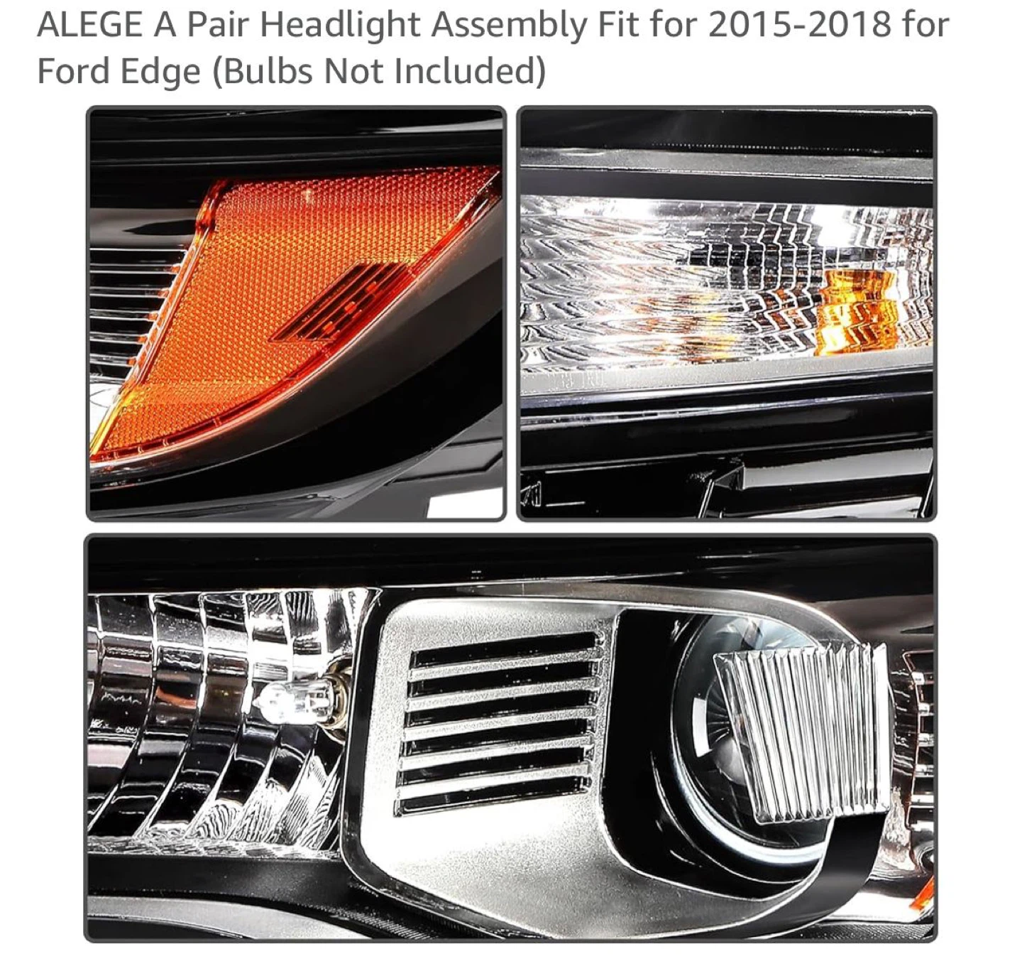 ALEGE A Pair Headlight Assembly for 2015-2018 Ford Edge