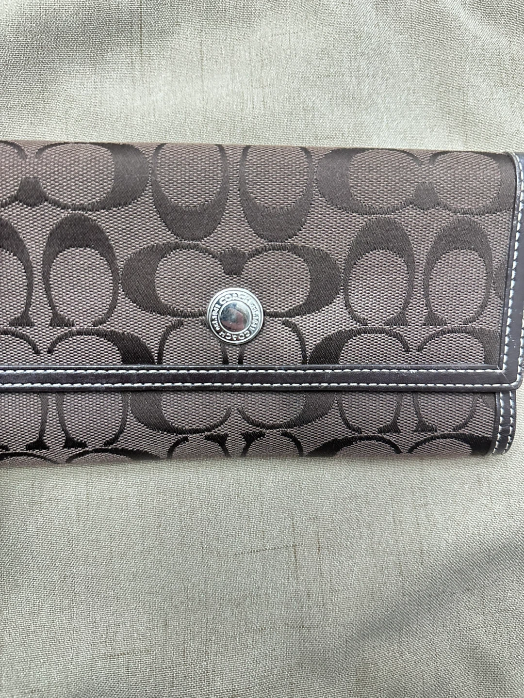 Coach Signature Trifold Wallet Brown