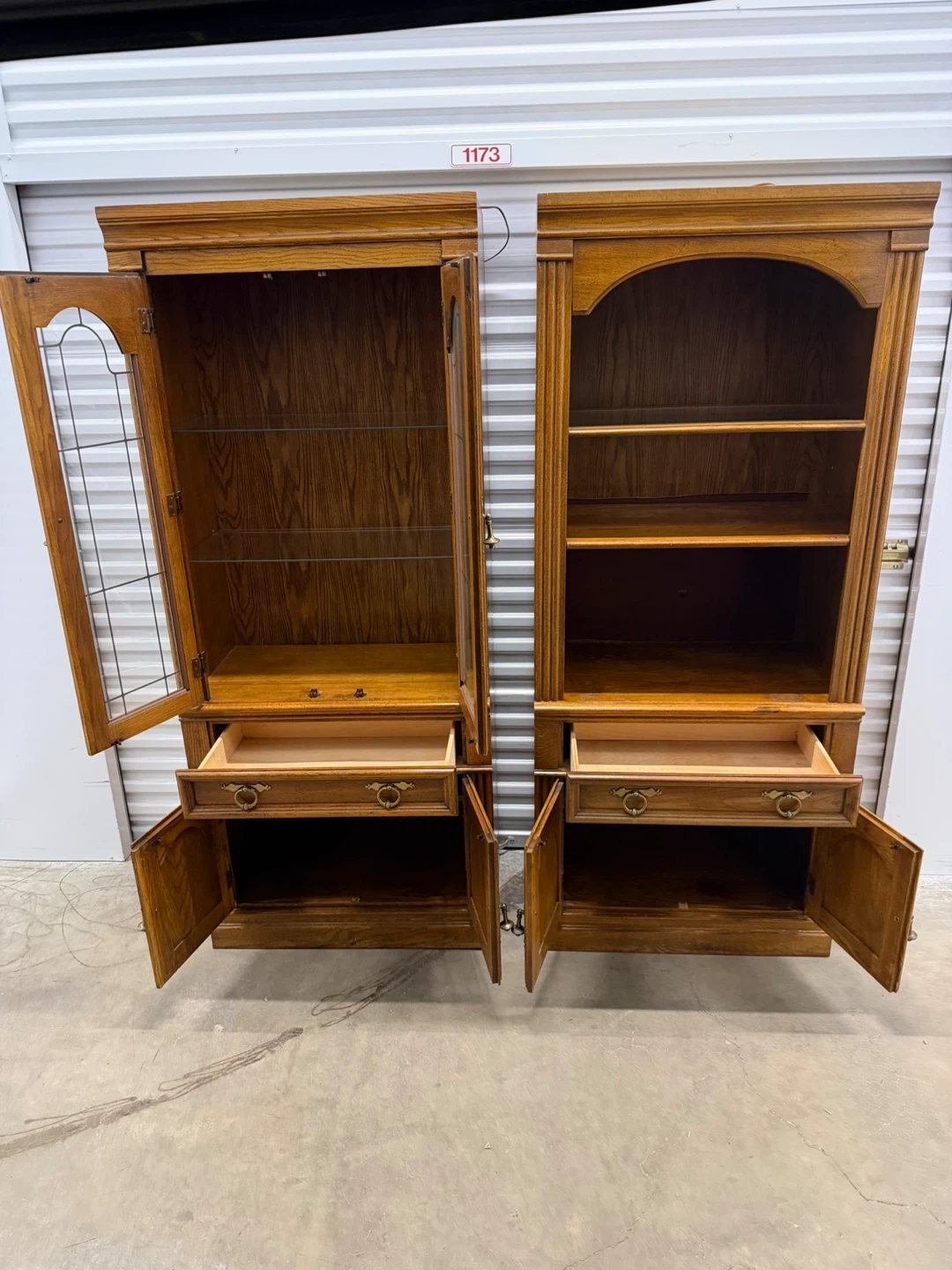Wooden China Cabinet and Hutch Set - photo 5