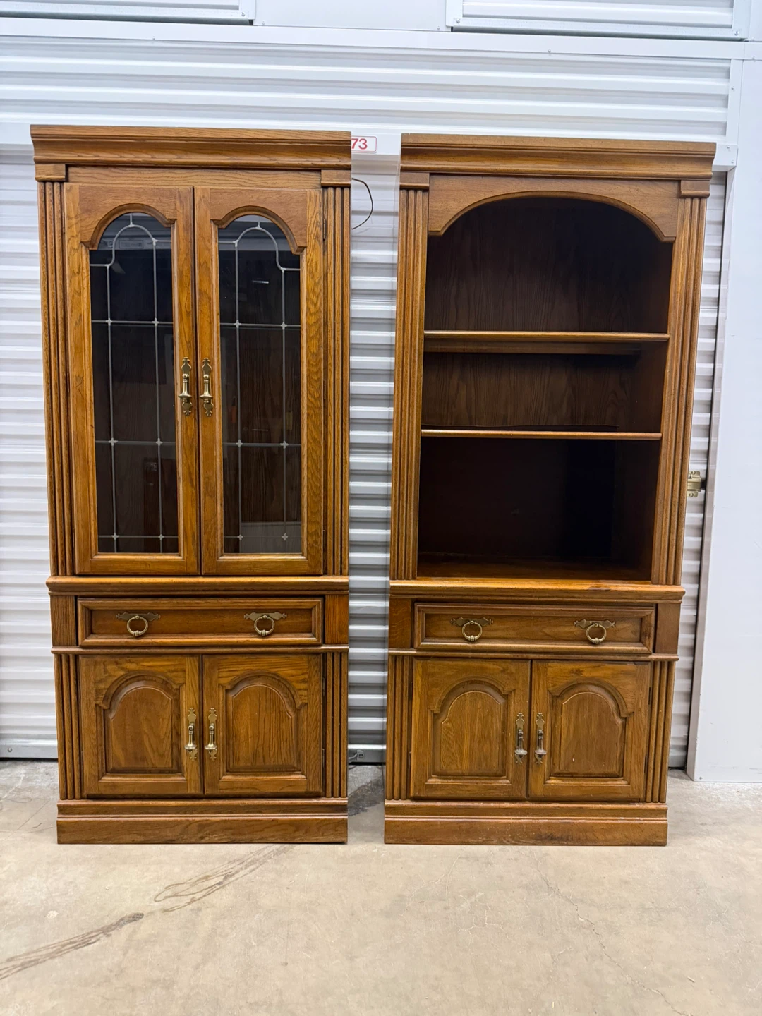 Wooden China Cabinet and Hutch Set