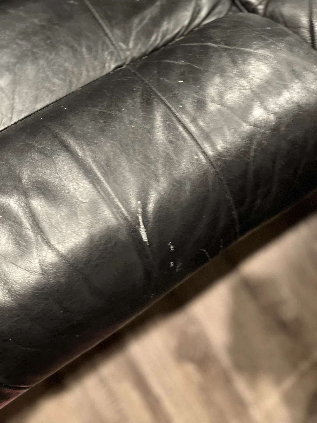 Black Leather Sofa - photo 4