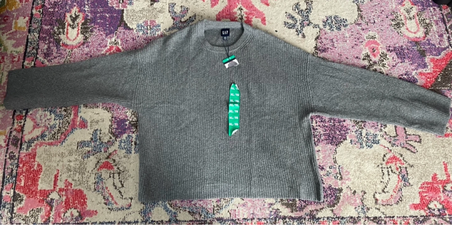 GAP Grey Ribbed Sweater XL/TG