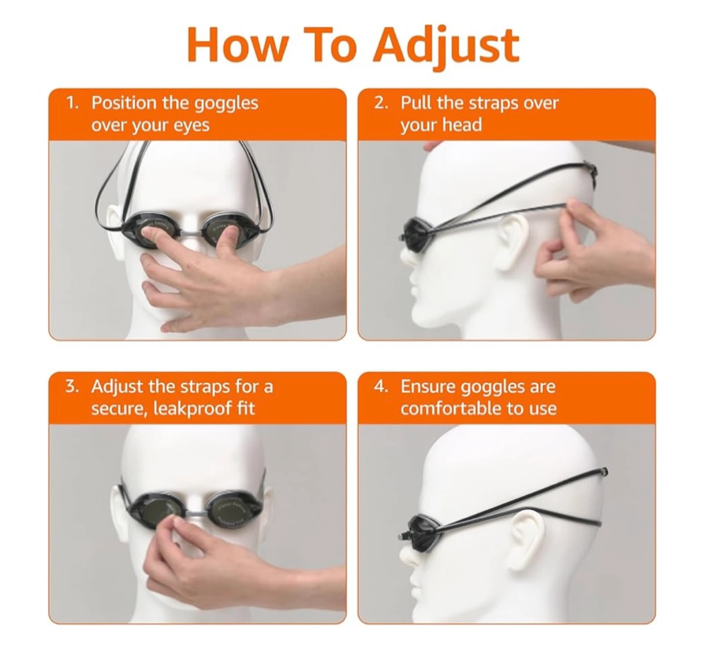 Amazon Basic Silver Mirrored Unisex Swim Goggles - photo 3
