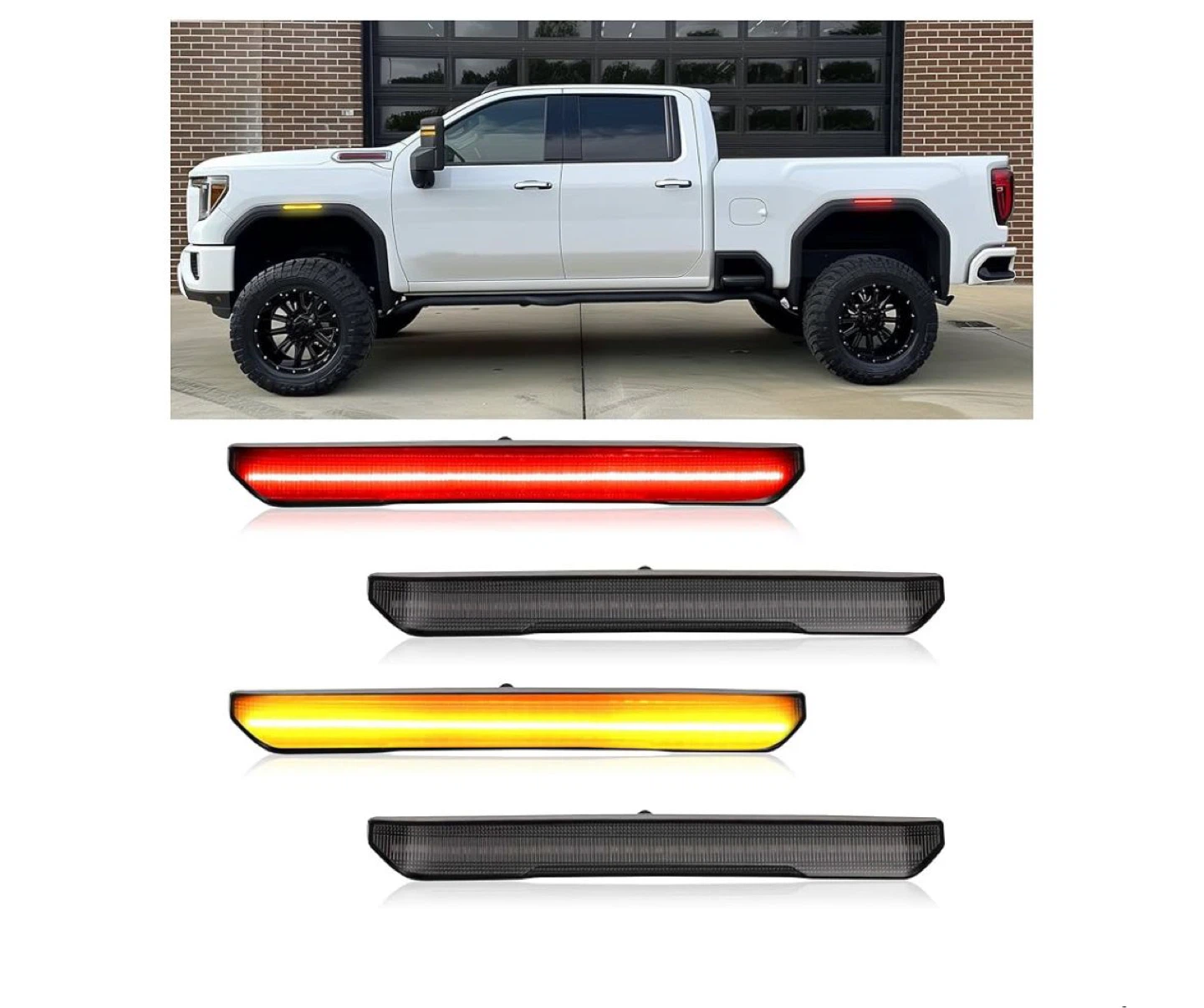 Set of 4 Smoke Lens Side Marker Lights (2 Red, 2 Yellow) - photo 4
