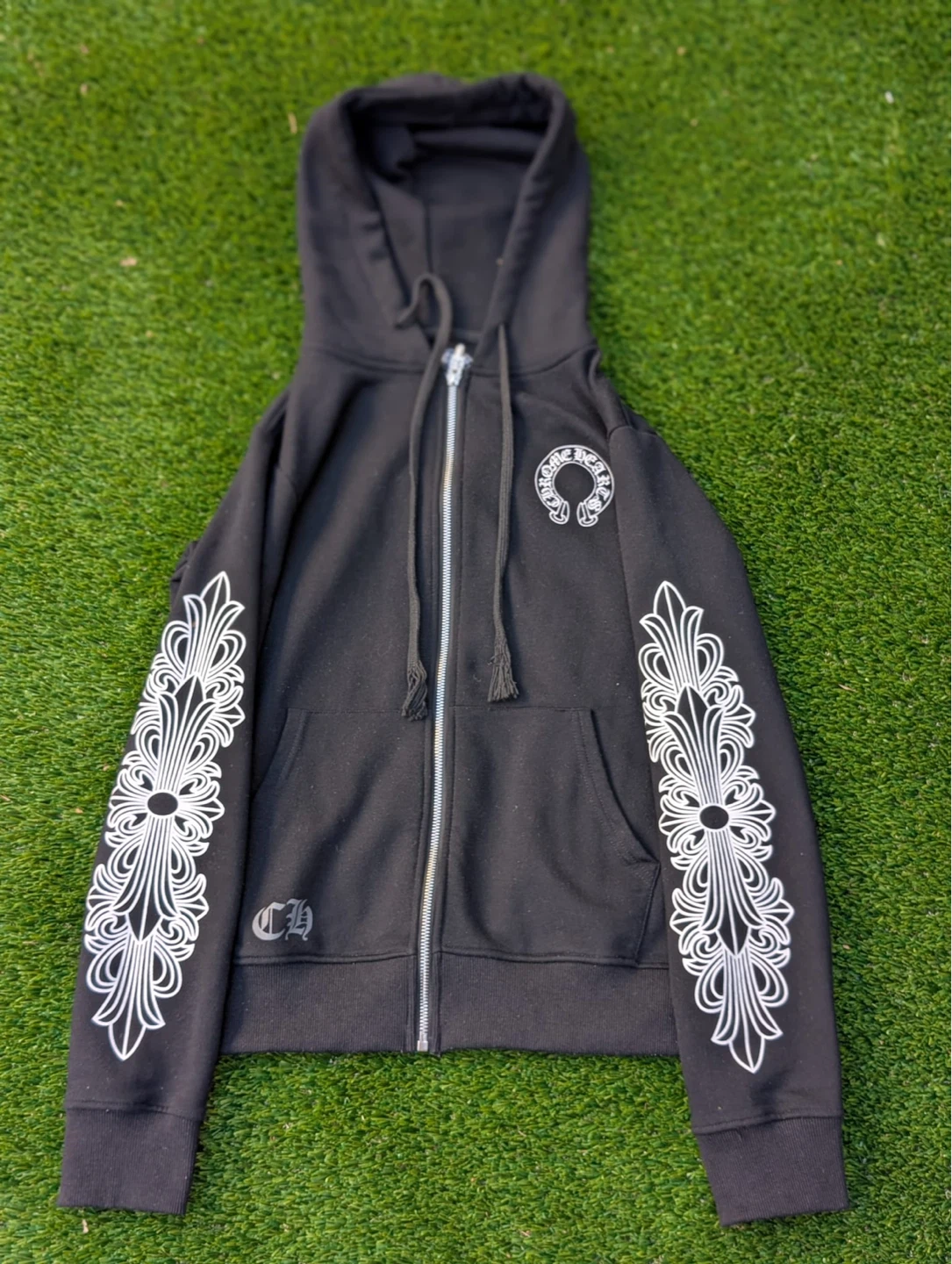 Chrome Hearts Black Zip-Up Hoodie Size S