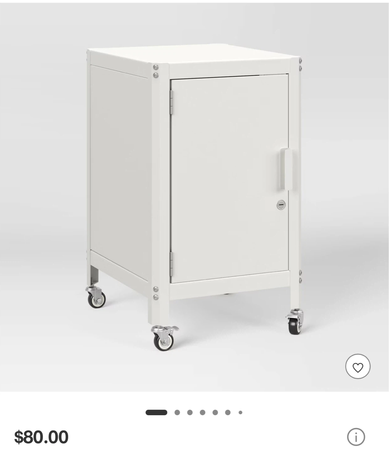 Room Essentials Metal Rolling Locker Storage Cabinet