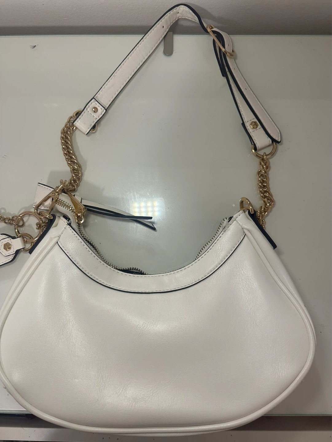 ALDO White Shoulder Bag with Gold Details - photo 3
