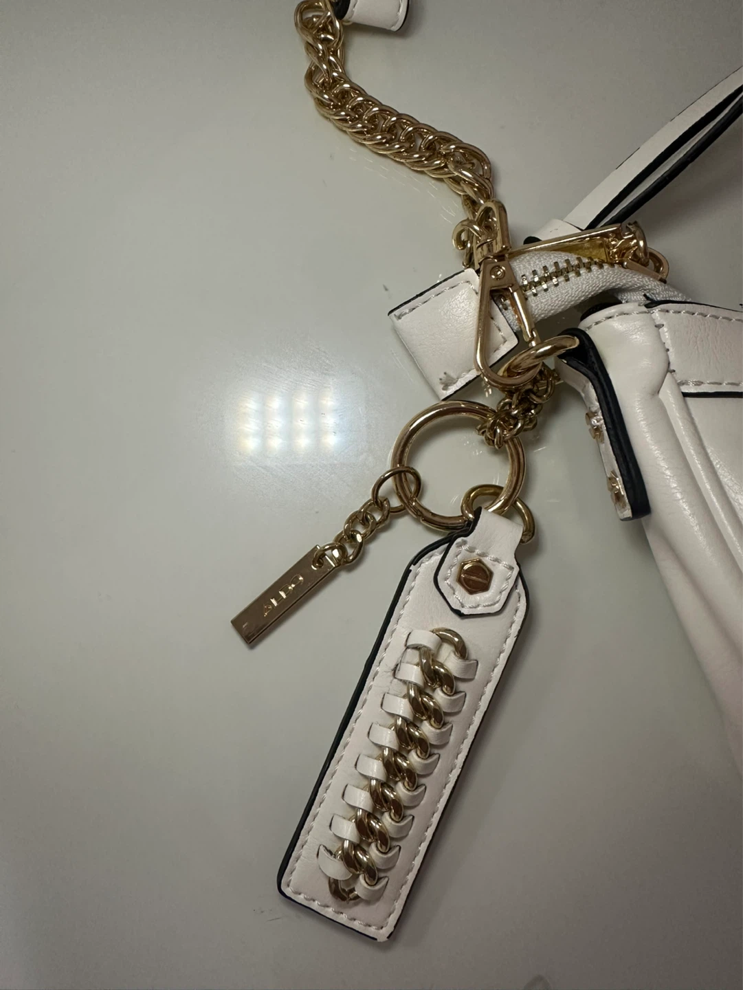 ALDO White Shoulder Bag with Gold Details - photo 2