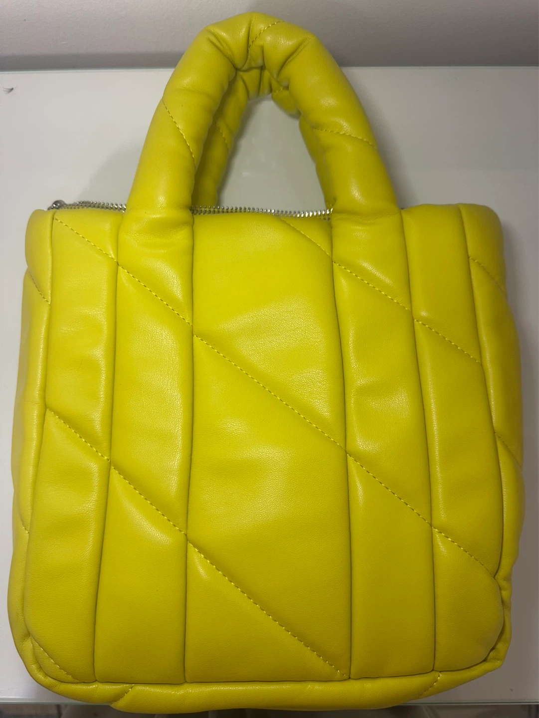 Zara Yellow Puffer Tote Bag