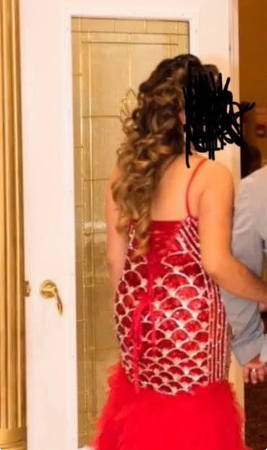 Angela & Alison Red Beaded Gown - photo 3