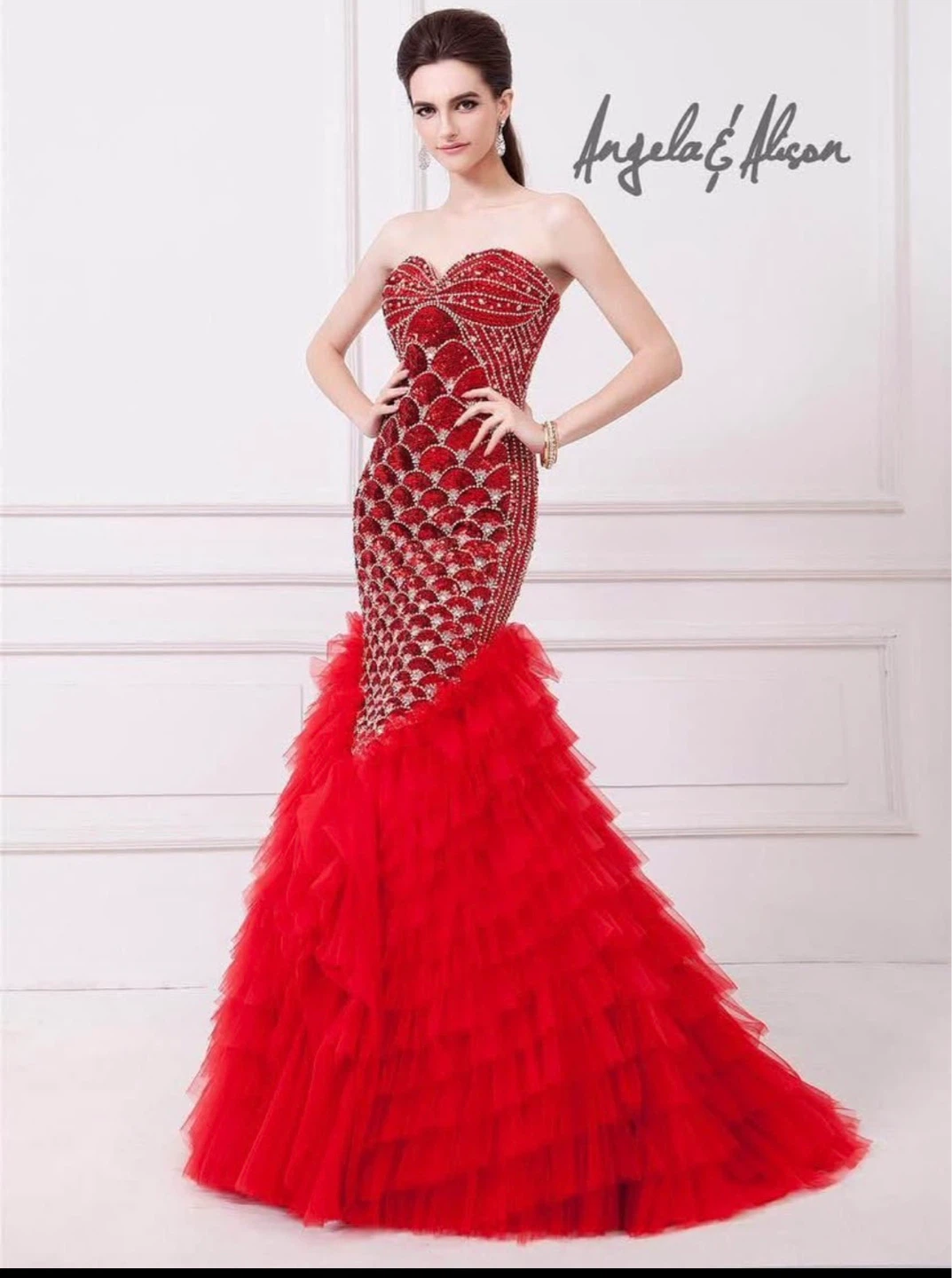 Angela & Alison Red Beaded Gown