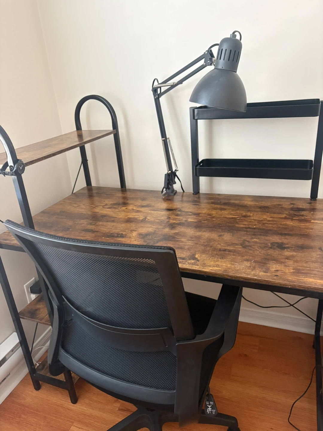 Rustic Wood and Metal Desk with Shelving - photo 3