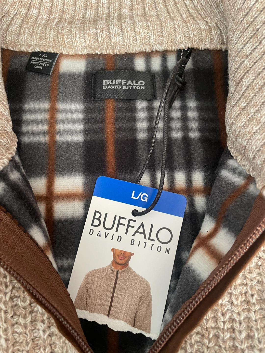 Buffalo David Bitton Men's Zip-Up Sweater - Beige - Large - photo 3