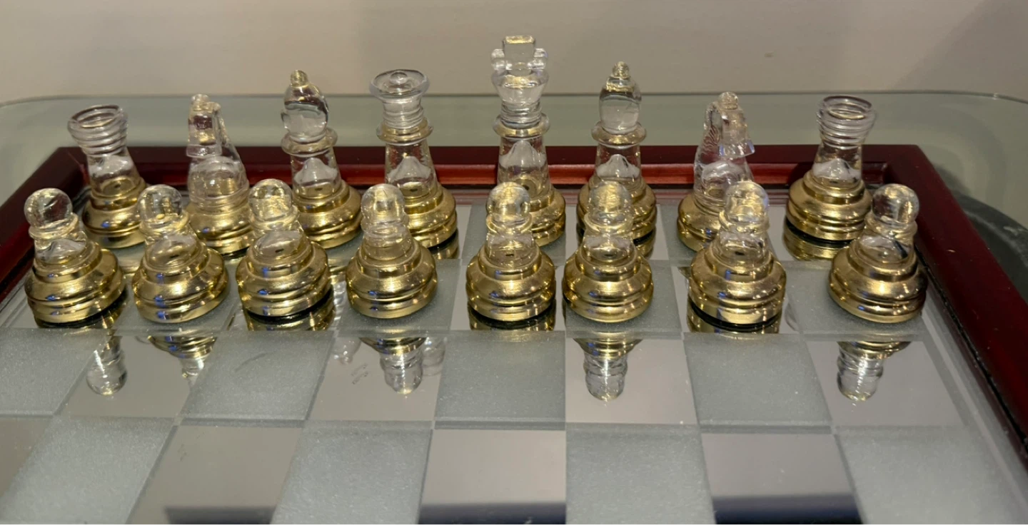 Glass Chess Set with Wooden Box - photo 4