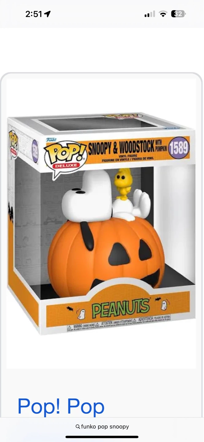 Funko Pop! Deluxe Snoopy & Woodstock with Pumpkin #1589