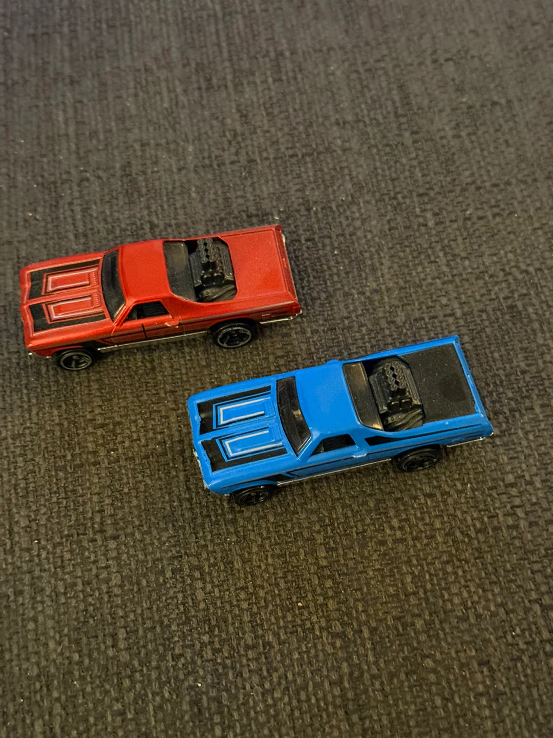 Hot Wheels 1969 El Camino Diecast Cars (Red & Blue)