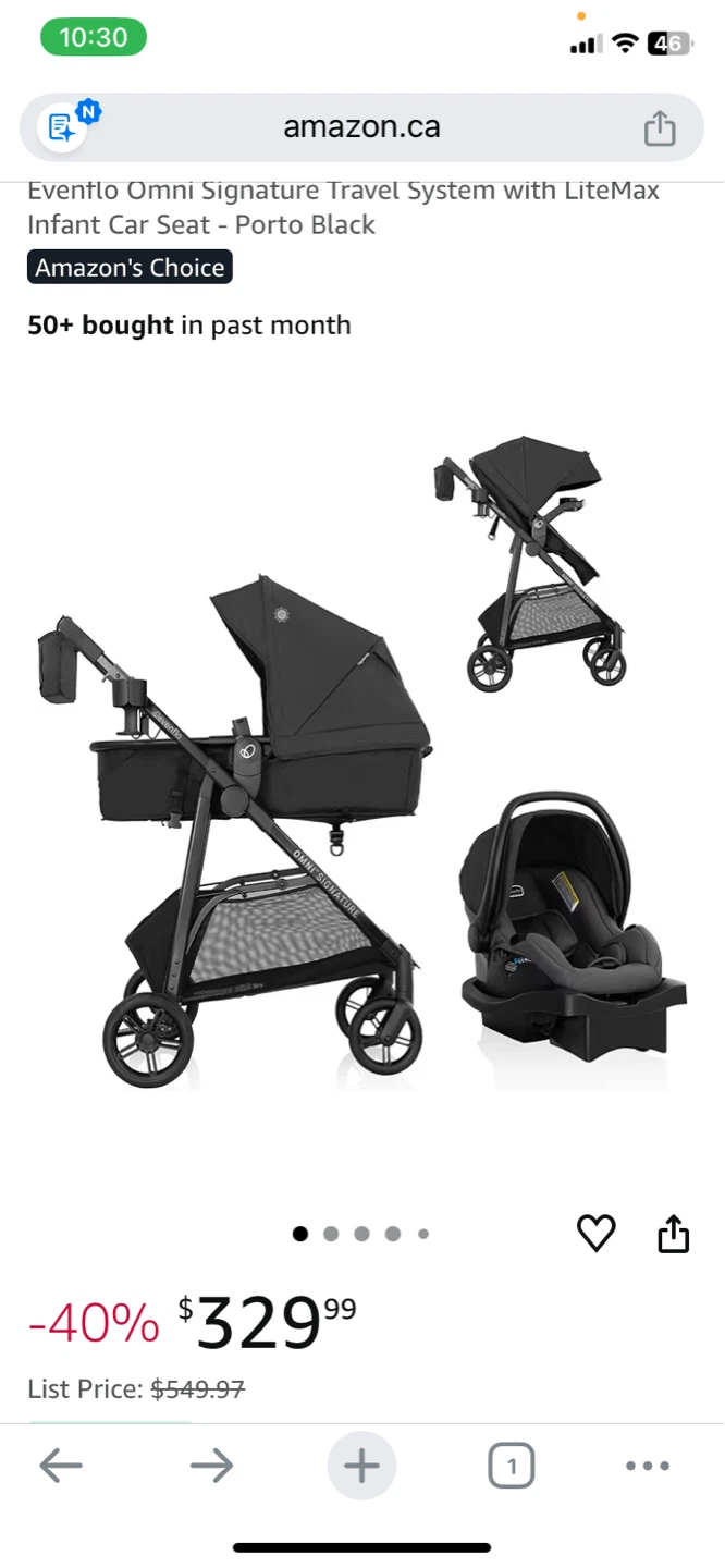 Evenflo Omni Signature Travel System with Infant Car Seat