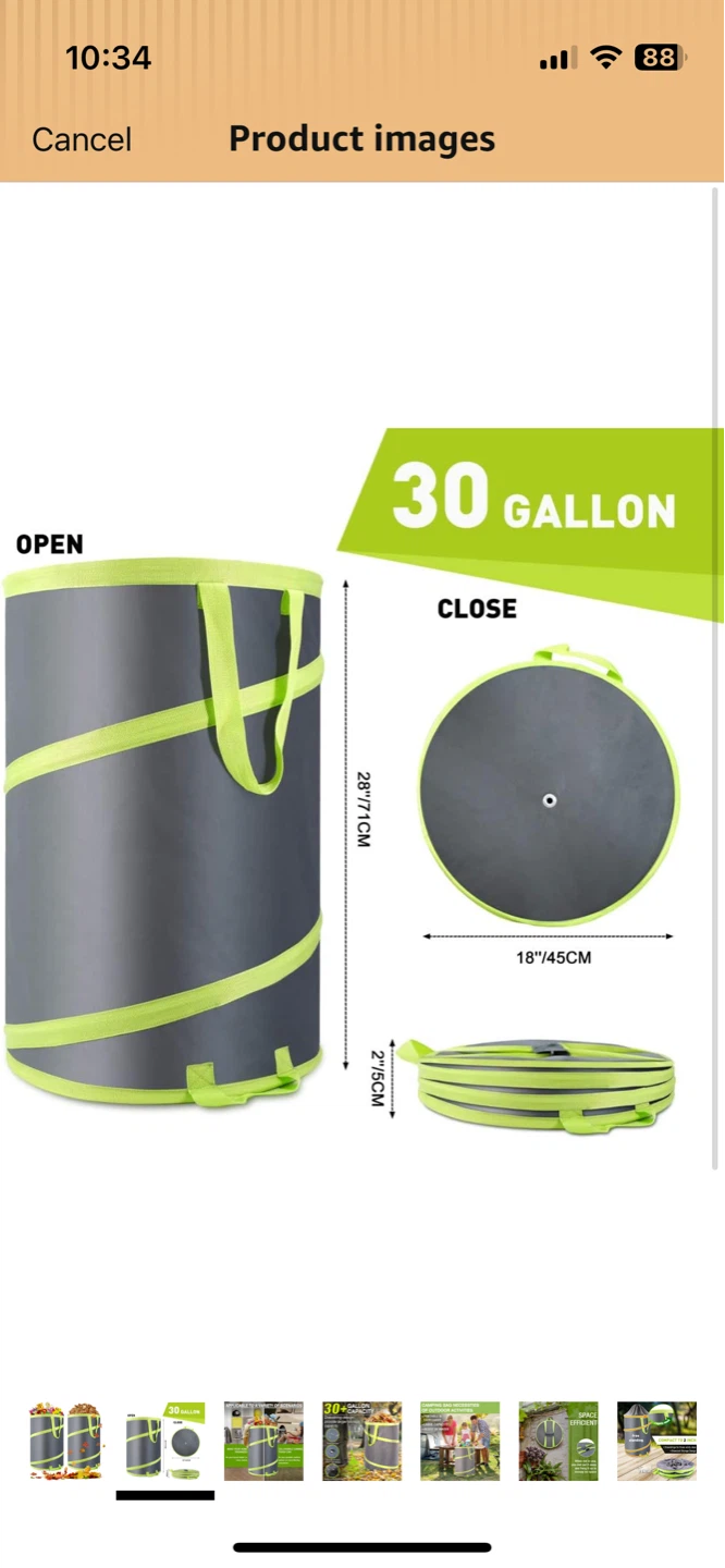 30+ Gallon Pop-Up Garden Waste Bag - photo 4